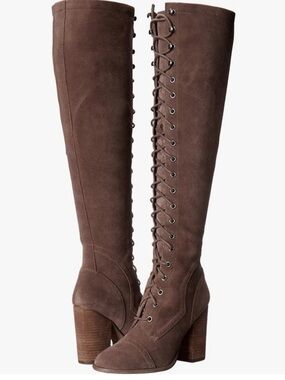 Carlos by Carlos Santana Brown Over-the-Knee Lace-Up Block Heel Boots